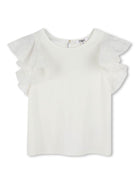 Blusa per bambina Chloé Kids Fancy bianco con dettagli ruches - Rubino Kids