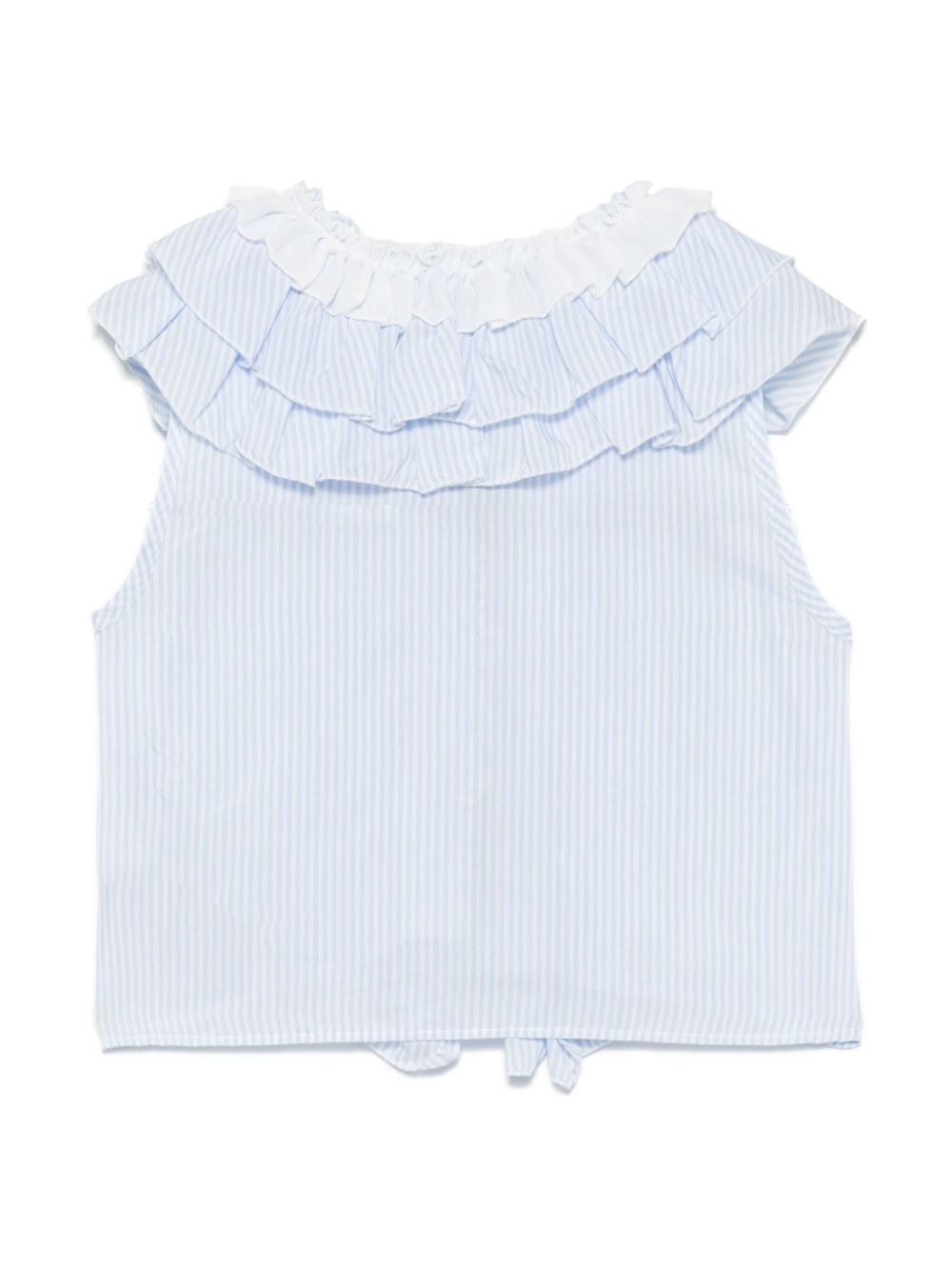 Blusa per bambina Monnalisa blu a righe con motivo a righe verticali - Rubino Kids