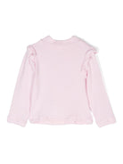 Blusa per neonata Monnalisa rosa con strass e dettagli ruches - Rubino Kids