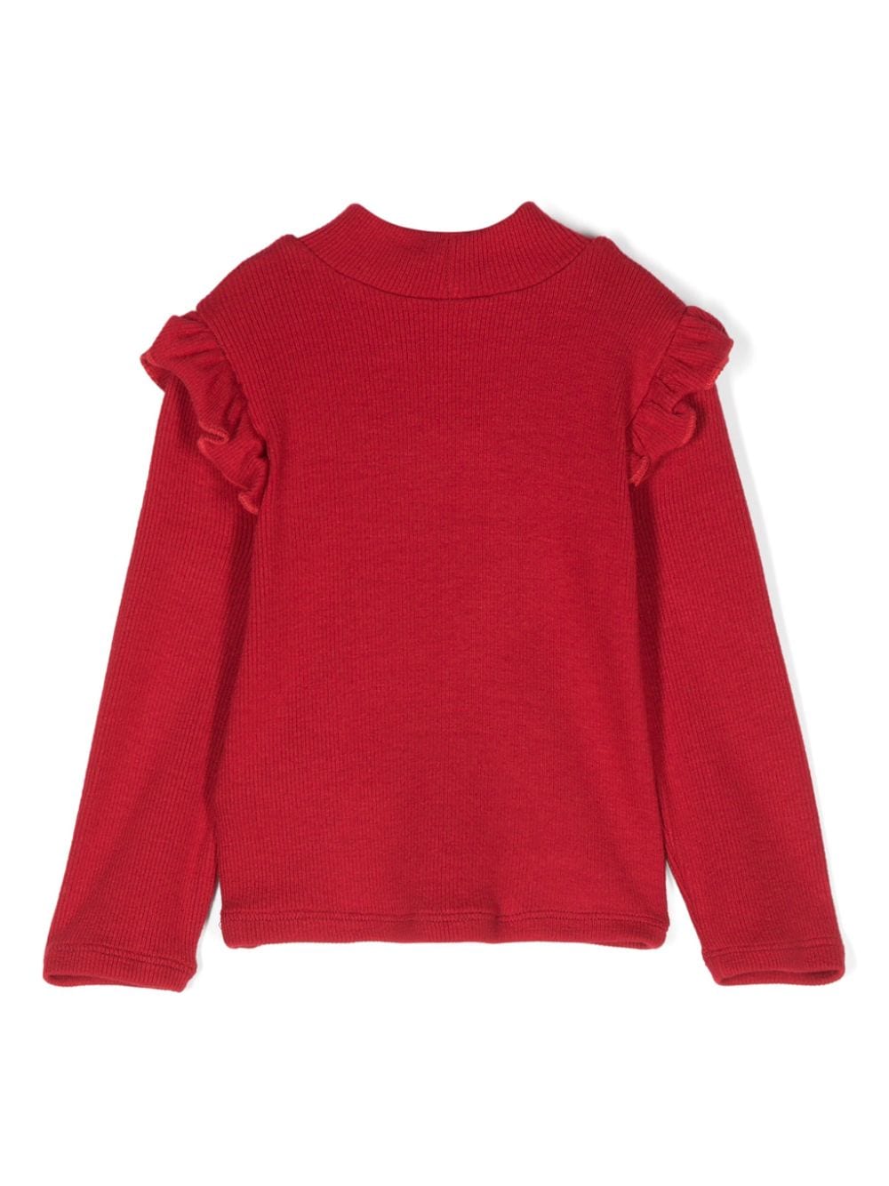 Blusa per neonata Monnalisa rosso con strass e dettagli ruches - Rubino Kids