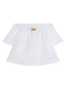 Blusa Sangallo per neonata Versace Kids bianco con ricamo traforat - Rubino Kids