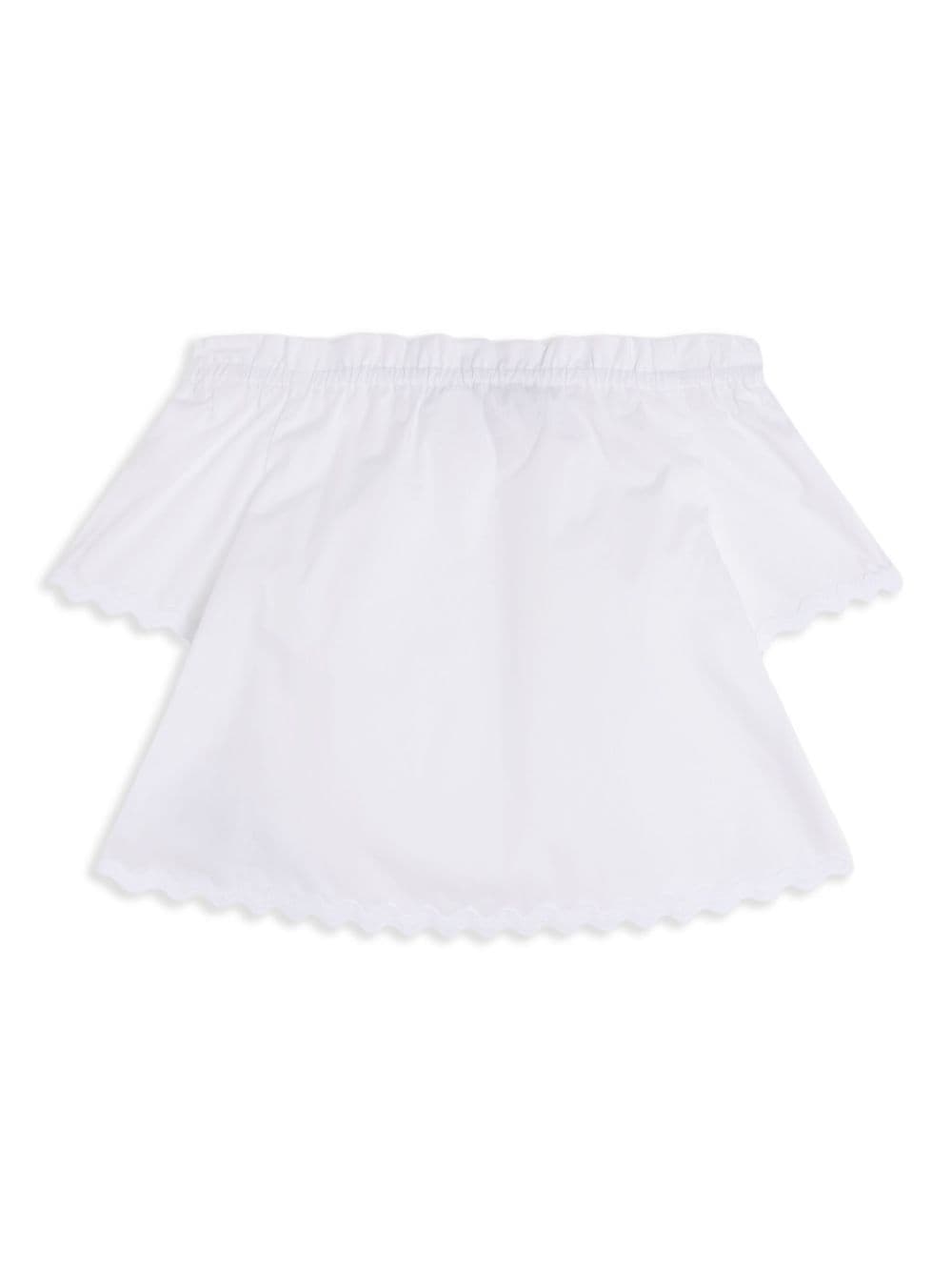 Blusa Sangallo per neonata Versace Kids bianco con ricamo traforat - Rubino Kids