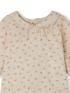 Blusa Tenvol con stampa per neonata Bonpoint beige con colletto Peter Pan - Rubino Kids