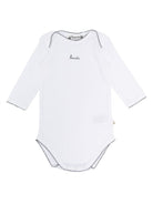 Body a maniche lunghe per neonata Bonpoint bianco con bordi a contrasto - Rubino Kids