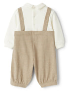 Body con abbottonatura decorativa per neonato Il Gufo beige con chiusura posteriore con bottone - Rubino Kids