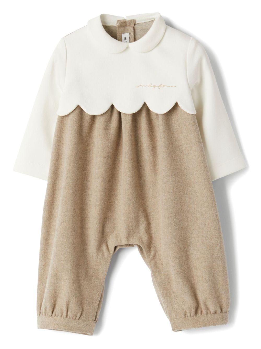 Body con ricamo logo per neonato Il Gufo beige con colletto alla pettorina - Rubino Kids