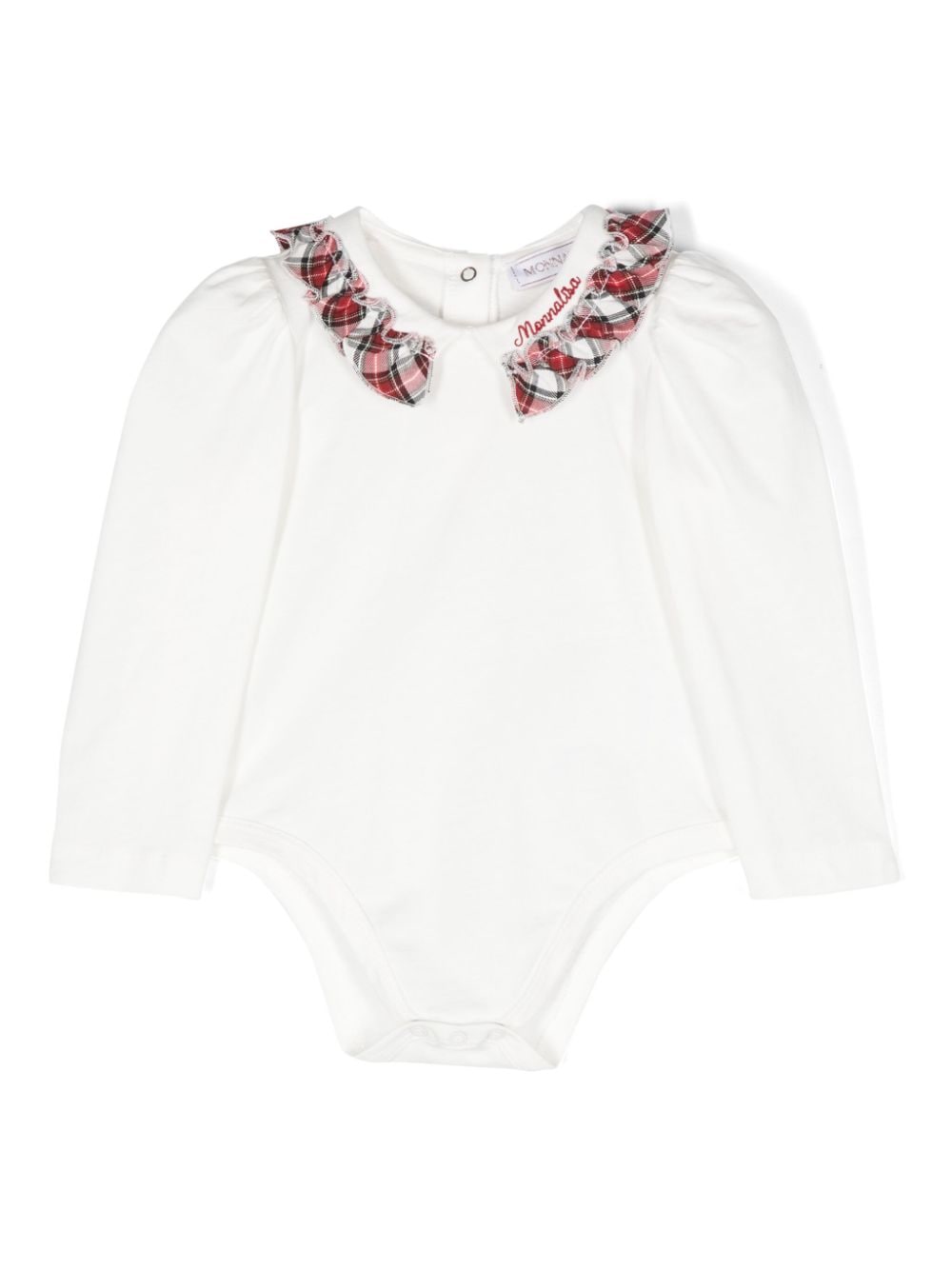 Body con ricamo per neonata Monnalisa bianco con trama jersey - Rubino Kids