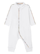 Body con stampa Heck - Piping (set di tre) per neonato Burberry Kids bianco con colletto alla Peter Pan - Rubino Kids