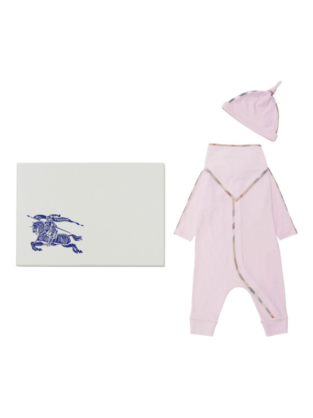 Body con stampa Heck - Piping (set di tre) per neonato Burberry Kids rosa - Rubino Kids