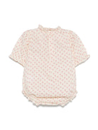 Body Evie per neonata Bonpoint beige con finiture arricciate - Rubino Kids