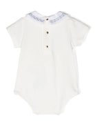 Body in cotone con applicazione Testa di Medusa per neonato Versace Kids bianco con colletto classico - Rubino Kids