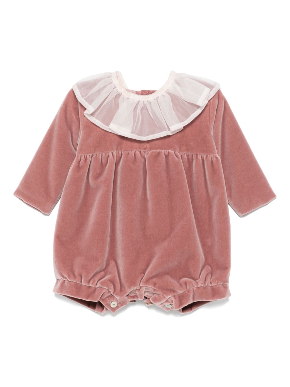 Body in cotone per neonata JESURUM BABY rosa con colletto a balze - Rubino Kids