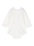 Body in cotone per neonata Paz Rodriguez bianco con cuciture decorative - Rubino Kids