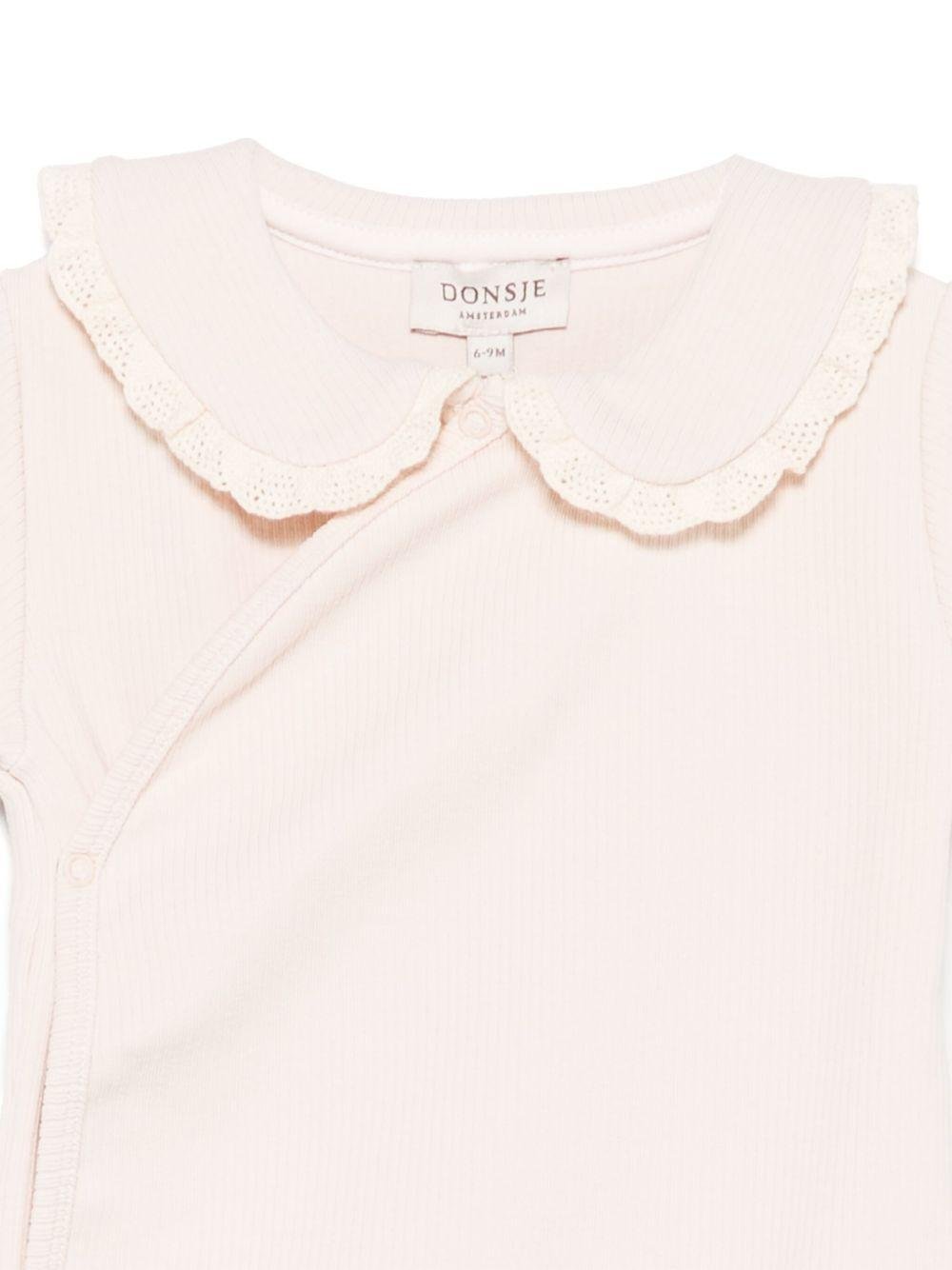 Body per neonata Donsje Bettie rosa con dettagli in pizzo - Rubino Kids