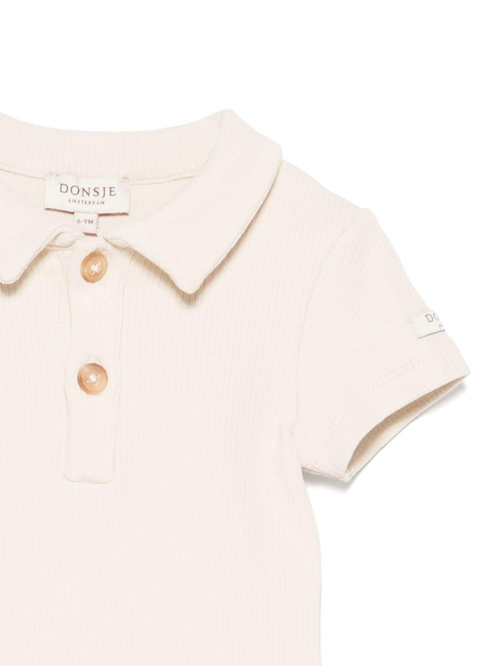 Body per neonata Donsje Moli beige con colletto stile polo - Rubino Kids