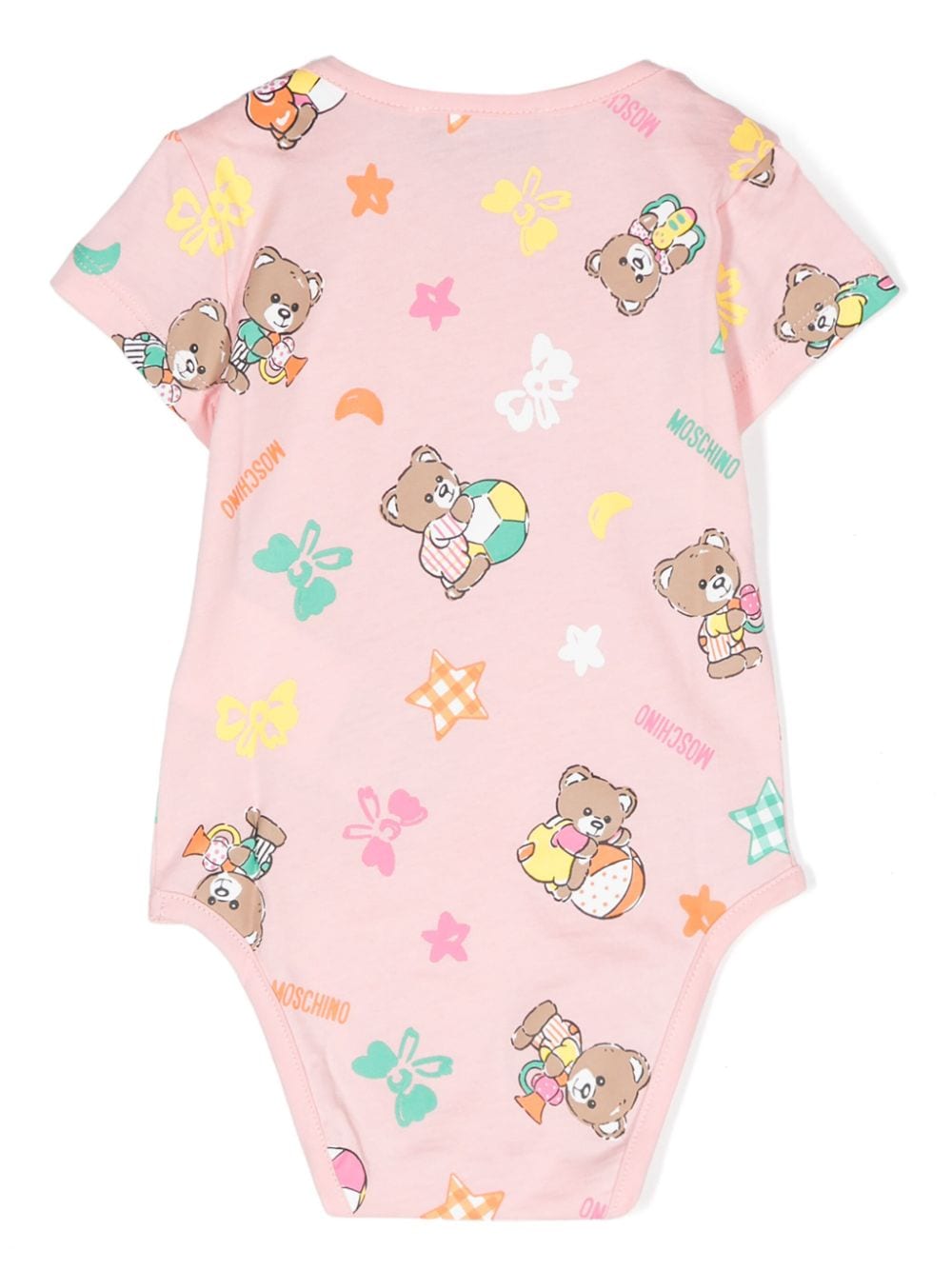 Body per neonata Moschino Kids rosa con stampa Teddy Bear - Rubino Kids