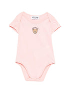 Body per neonata Moschino Kids rosa con stampa Teddy Bear - Rubino Kids