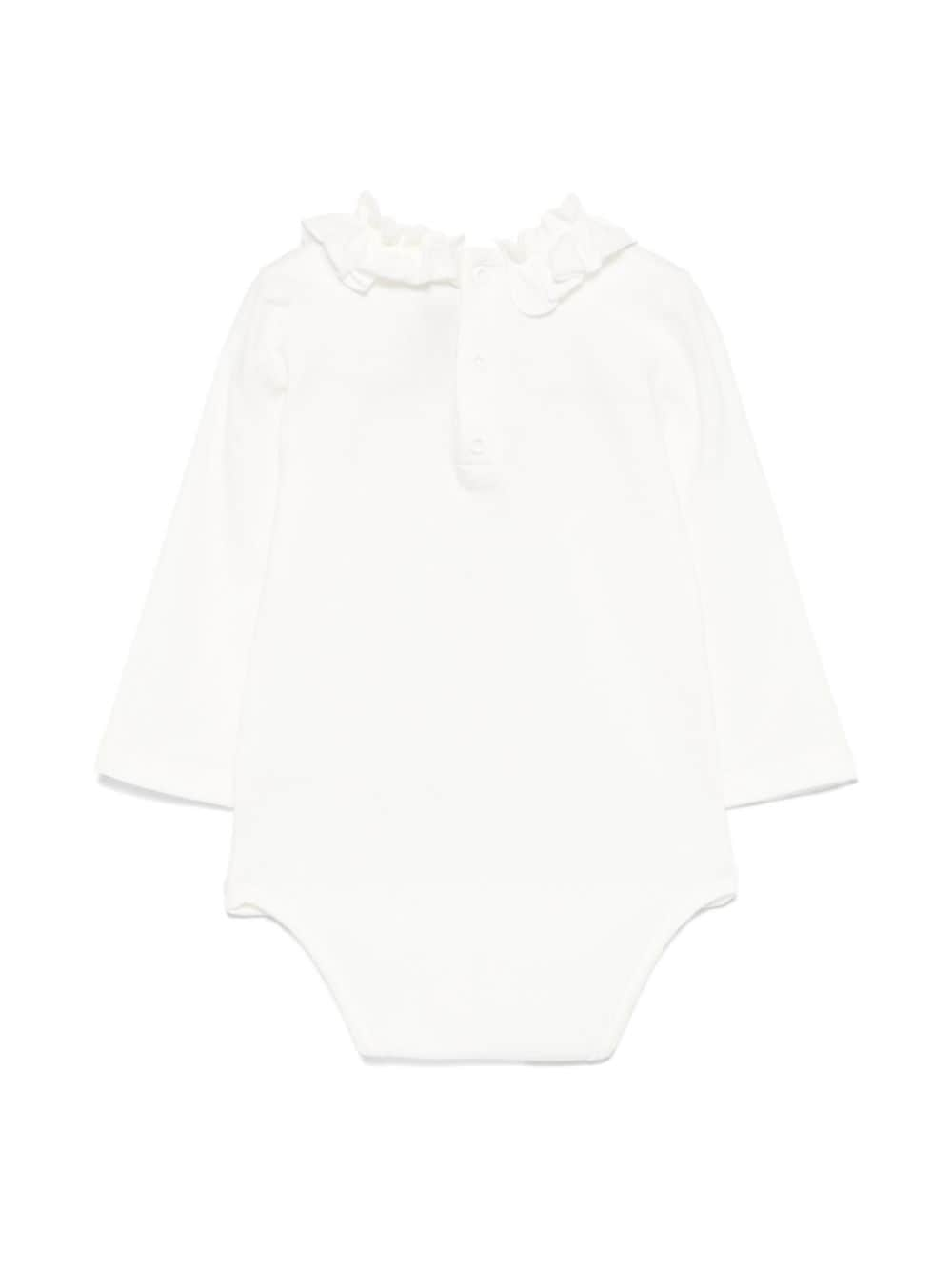 Body per neonata Simonetta bianco con ruches - Rubino Kids