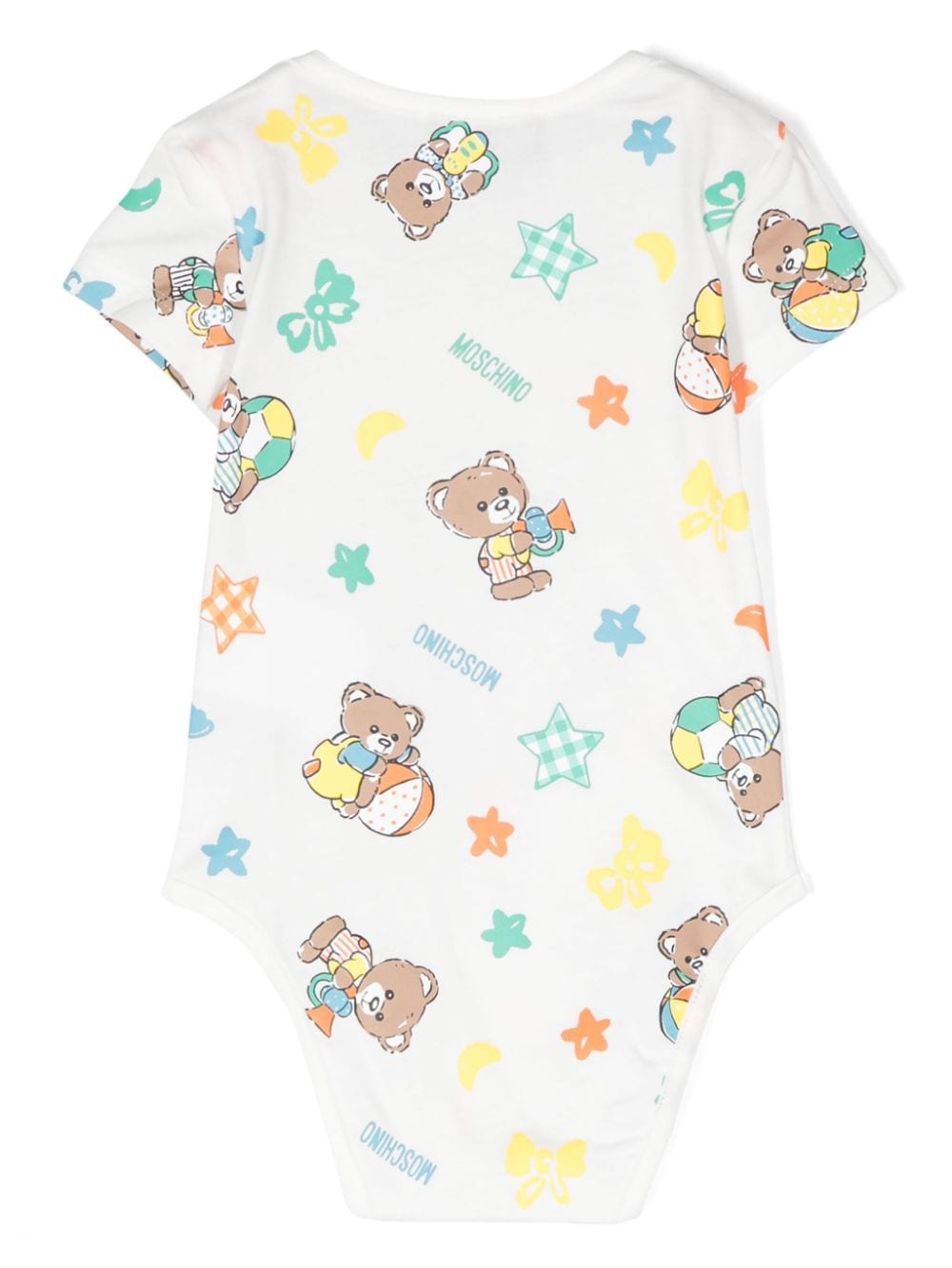 Body per neonati Moschino Kids bianco con stampa Teddy Bear - Rubino Kids