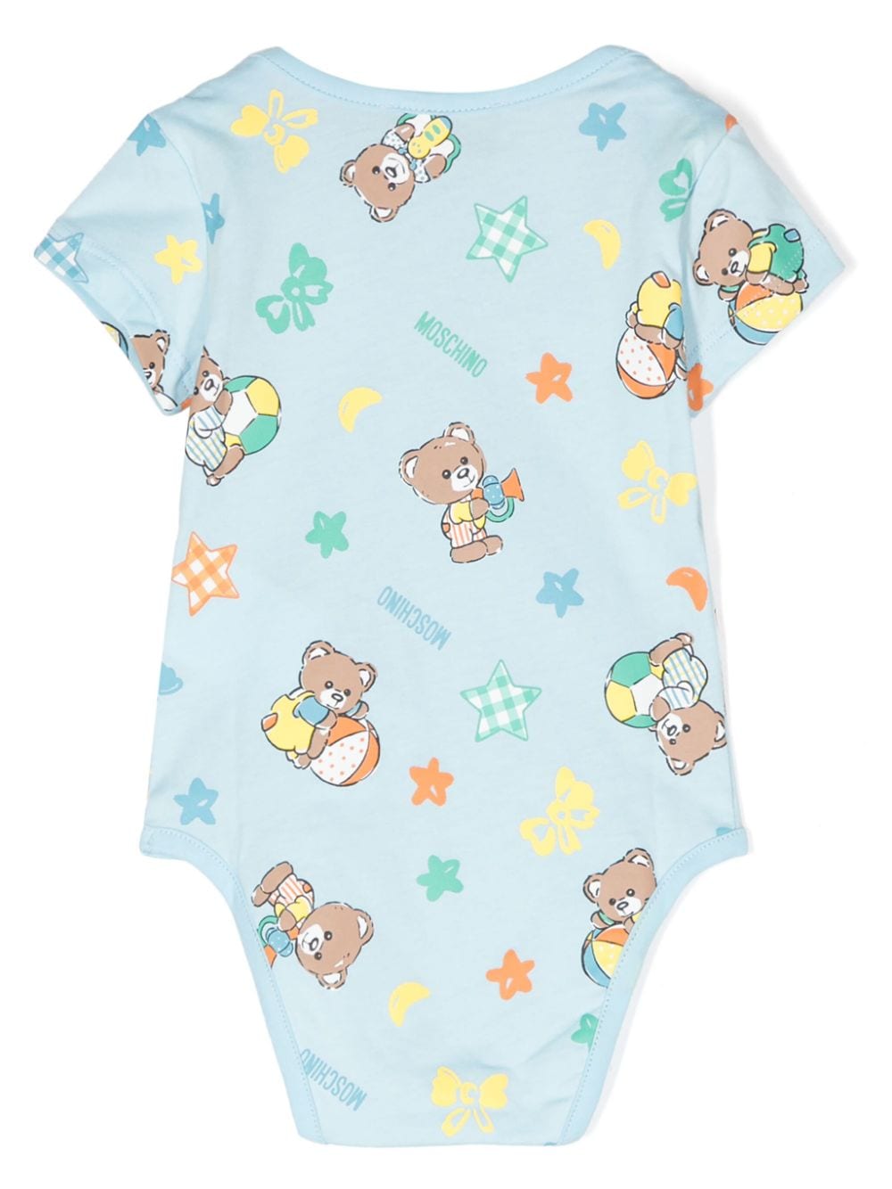 Body per neonato Moschino Kids azzurro con stampa Teddy Bear - Rubino Kids