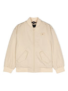 Bomber con applicazione per bambino Tommy Hilfiger Junior beige con colletto a coste - Rubino Kids