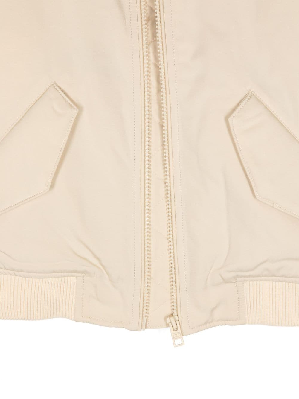 Bomber con applicazione per bambino Tommy Hilfiger Junior beige con colletto a coste - Rubino Kids