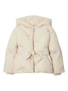 Bomber con cappuccio per bambina Burberry Kids beige con maniche lunghe - Rubino Kids