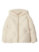 Bomber con cappuccio per bambina Burberry Kids beige con maniche lunghe - Rubino Kids