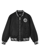 Bomber Medusa per bambino Versace Kids nero con colletto basso a coste - Rubino Kids