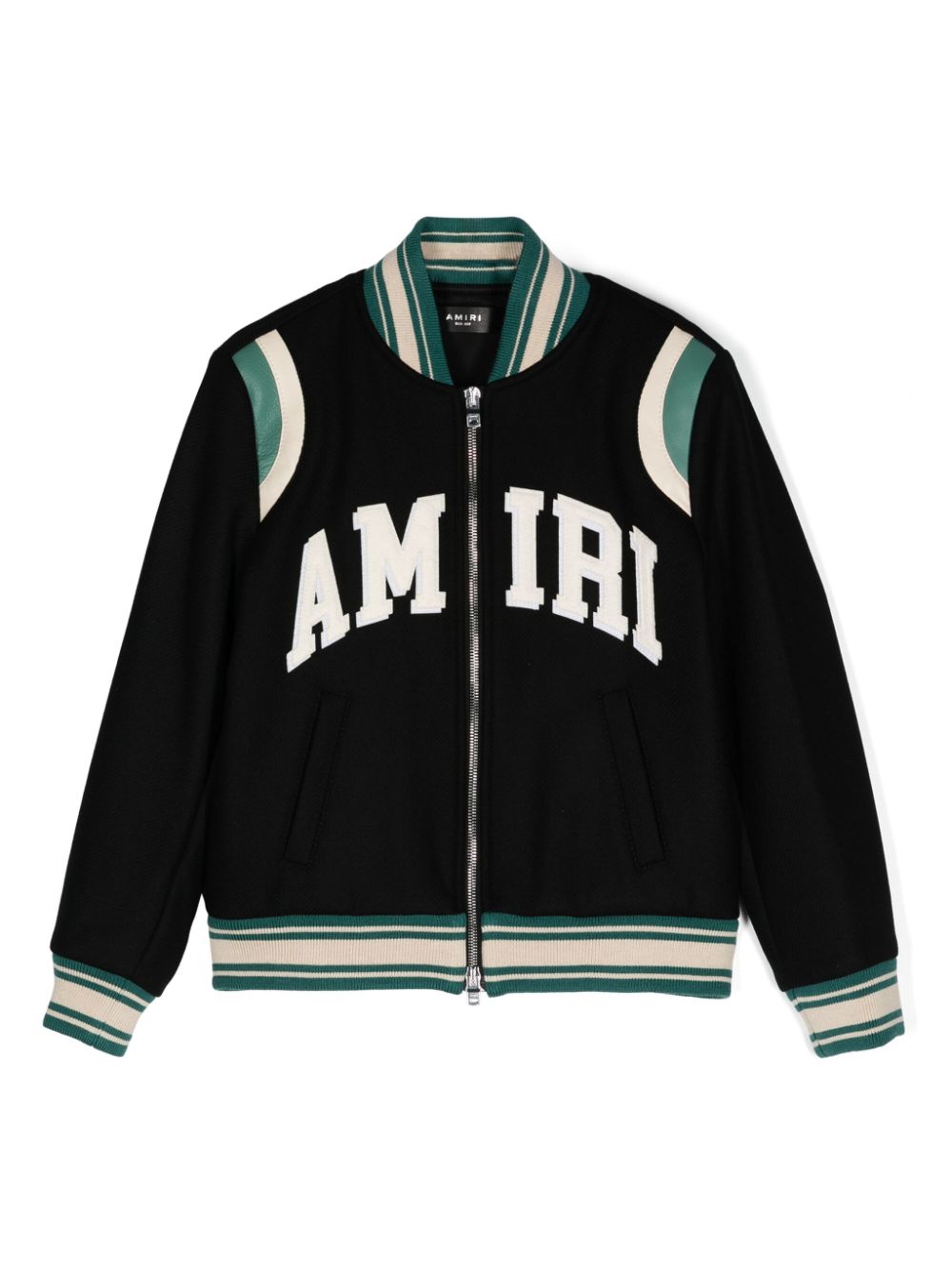 Bomber per bambino Amiri Kids nero con applicazione frontale con logo - Rubino Kids