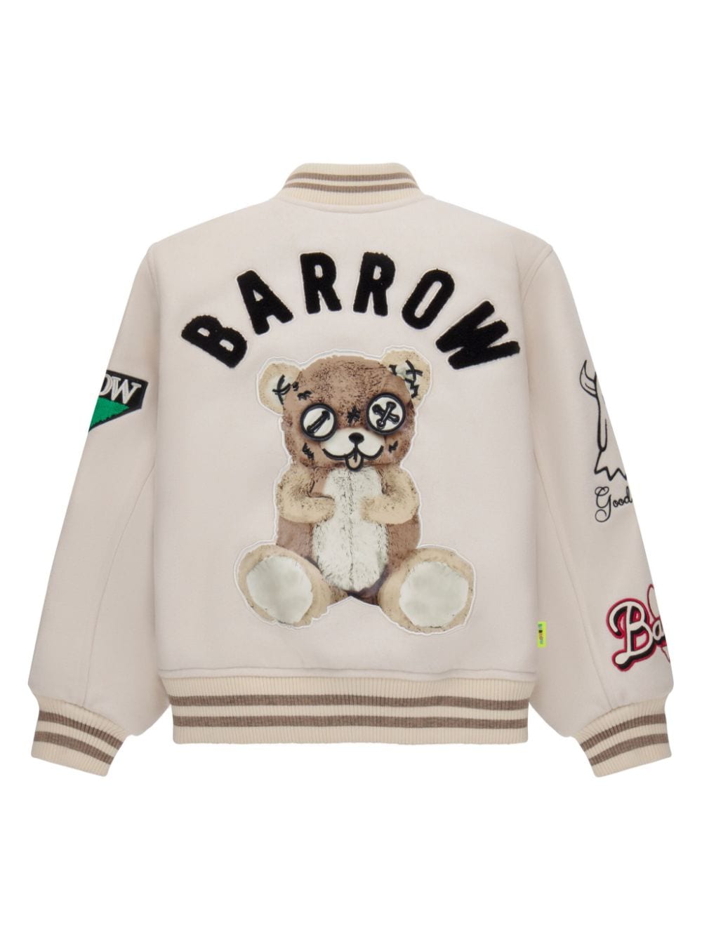 Bomber per bambino Barrow kids beige con applicazione sul petto e sulla manica - Rubino Kids