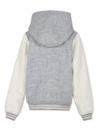 Bomber per bambino Eleventy Kids grigio con cappuccio e maniche a contrasto - Rubino Kids