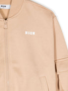 Bomber per bambino MSGM Kids beige con tasche sulle maniche - Rubino Kids