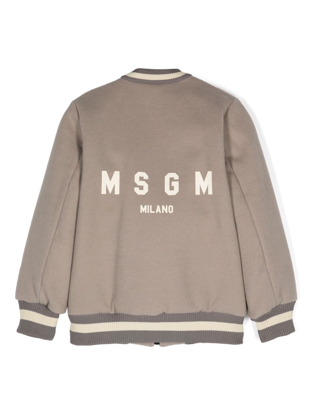 Bomber per bambino MSGM Kids grigio con applicazione logo sulla manica - Rubino Kids