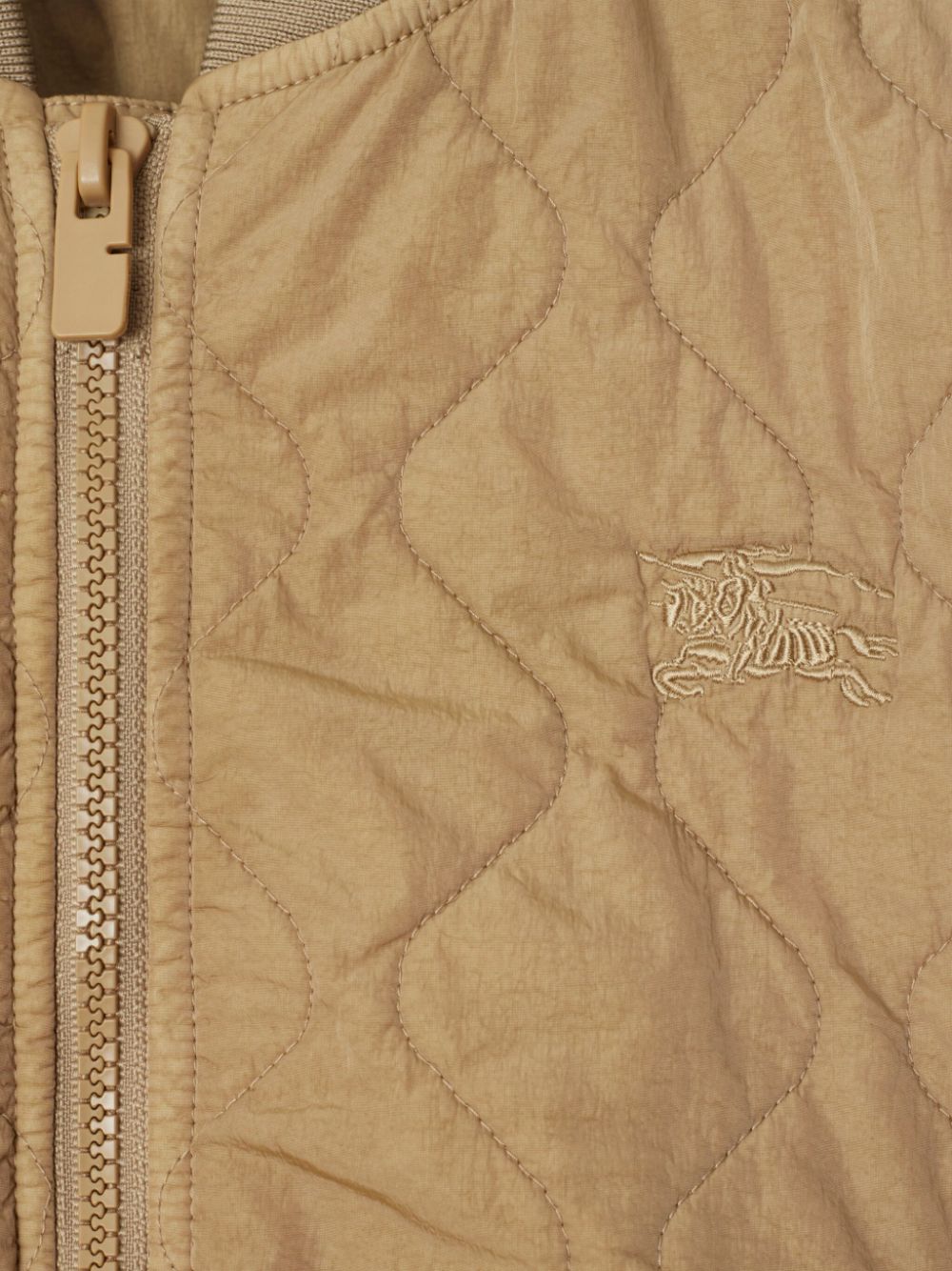 Bomber trapuntato per bambino Burberry Kids beige con colletto alla coreana - Rubino Kids