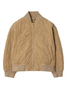 Bomber trapuntato per bambino Burberry Kids beige con colletto alla coreana - Rubino Kids