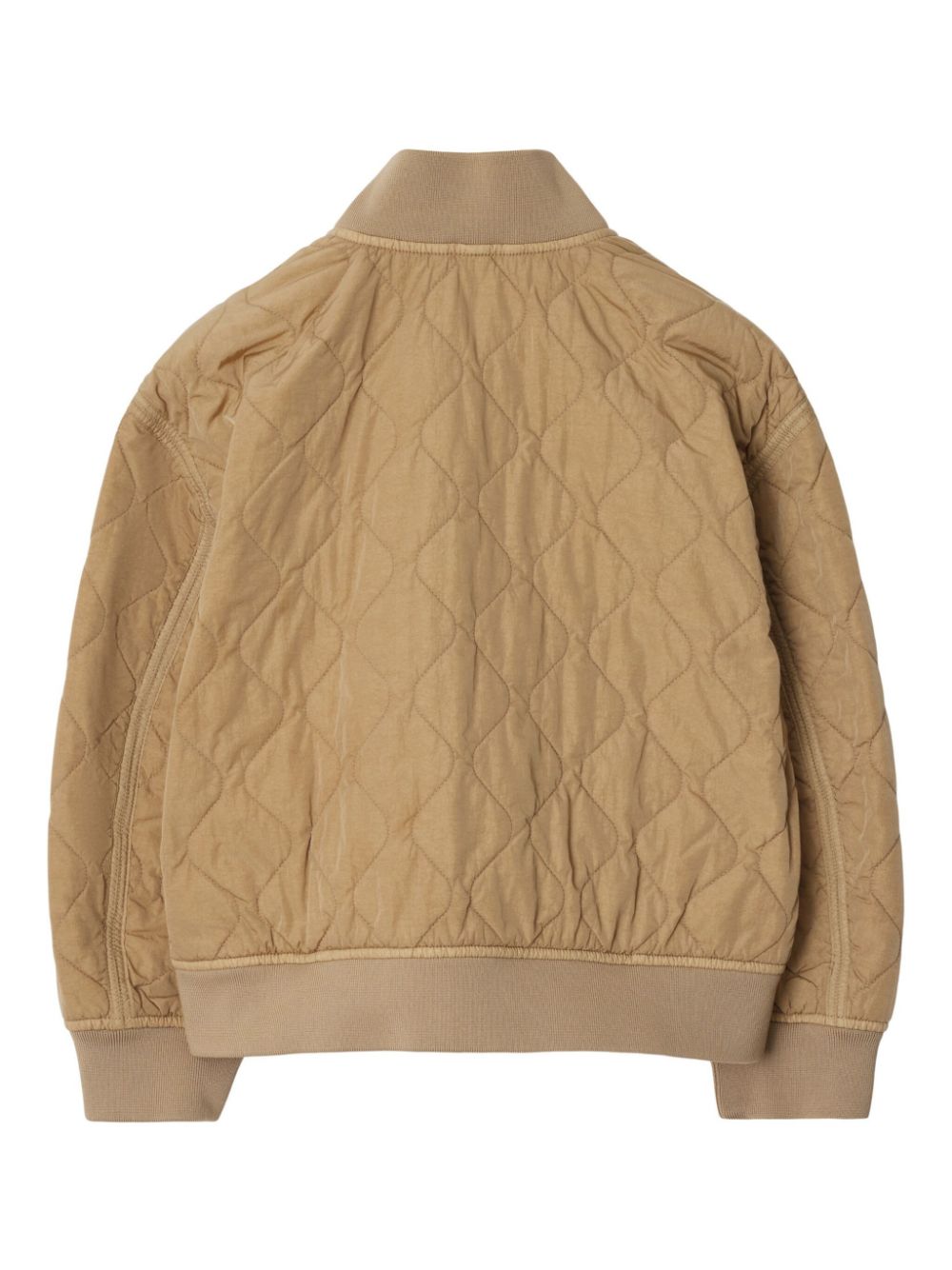 Bomber trapuntato per bambino Burberry Kids beige con colletto alla coreana - Rubino Kids