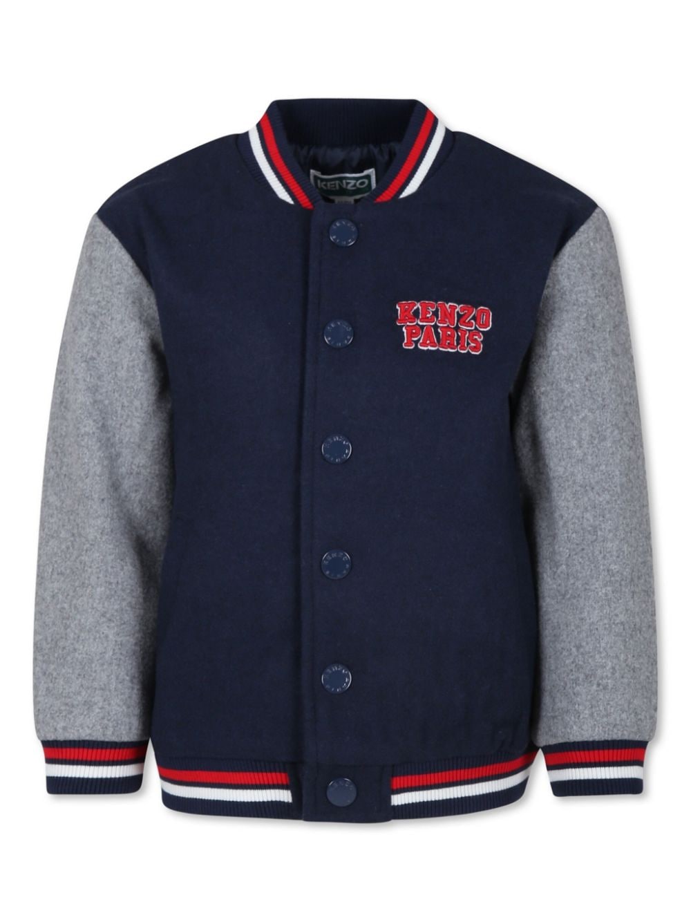 Bomber varsity con applicazione per bambino Kenzo Kids multicolor con bordo a righe - Rubino Kids