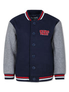 Bomber varsity con applicazione per bambino Kenzo Kids multicolor con bordo a righe - Rubino Kids