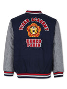 Bomber varsity con applicazione per bambino Kenzo Kids multicolor con bordo a righe - Rubino Kids