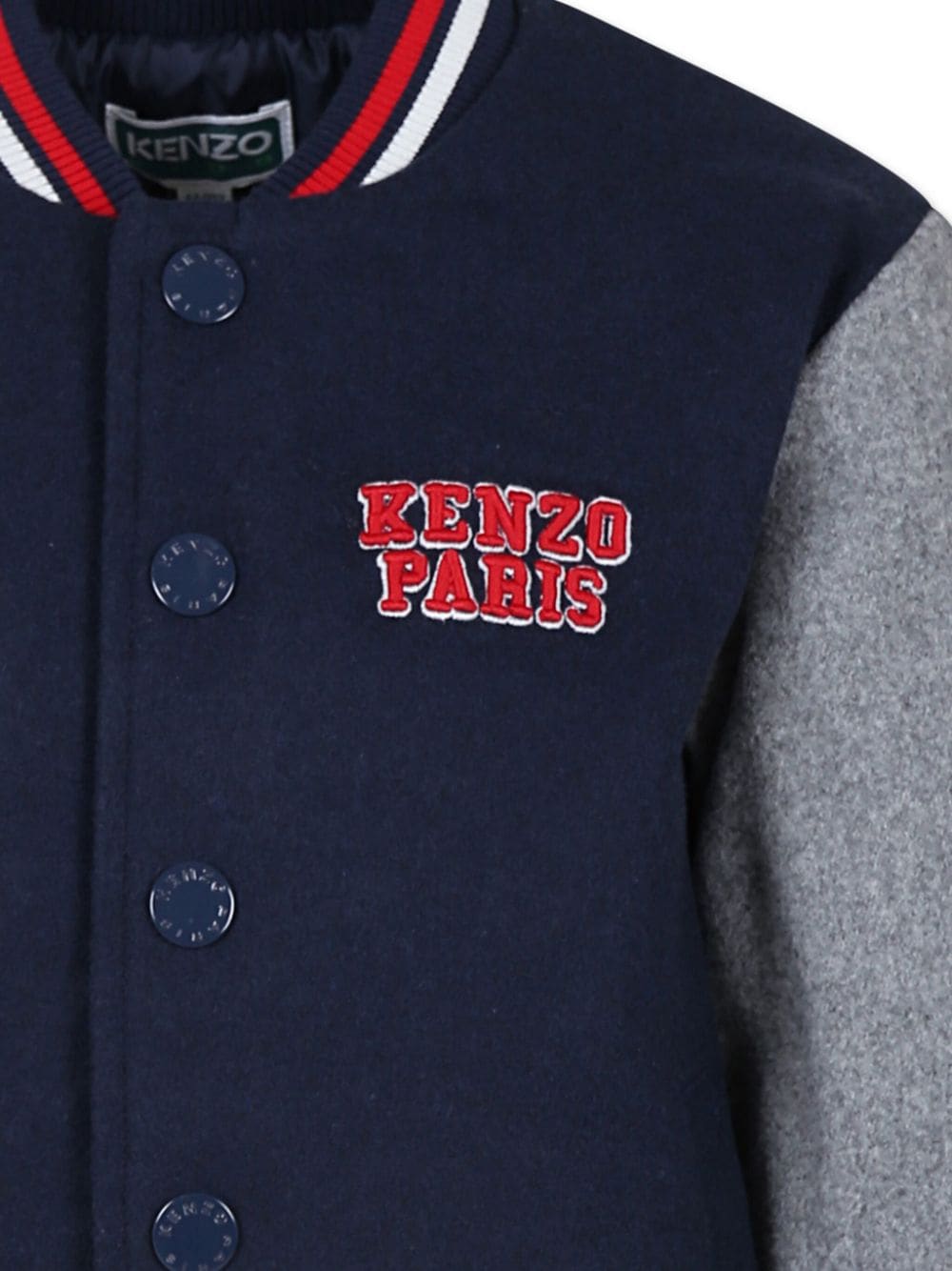 Bomber varsity con applicazione per bambino Kenzo Kids multicolor con bordo a righe - Rubino Kids