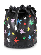 Borsa a secchiello con stampa per bambina Stella McCartney Kids nera con tracolla regolabile - Rubino Kids