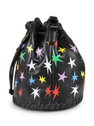 Borsa a secchiello con stampa per bambina Stella McCartney Kids nera con tracolla regolabile - Rubino Kids