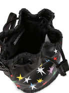 Borsa a secchiello con stampa per bambina Stella McCartney Kids nera con tracolla regolabile - Rubino Kids