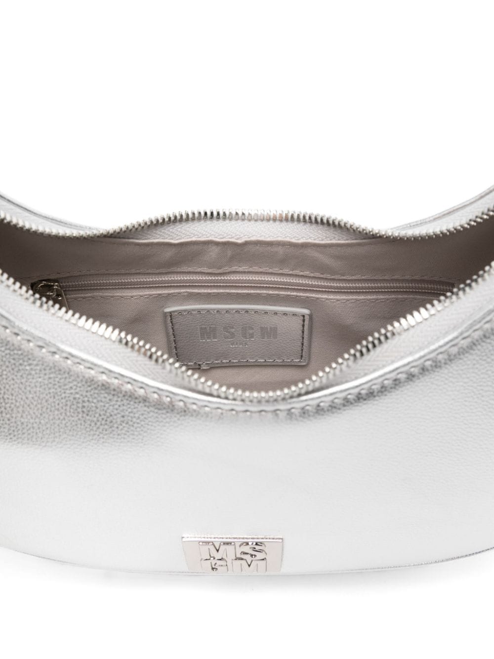 Borsa a spalla con effetto metallizzato per bambina MSGM Kids argento con effetto lamé - Rubino Kids