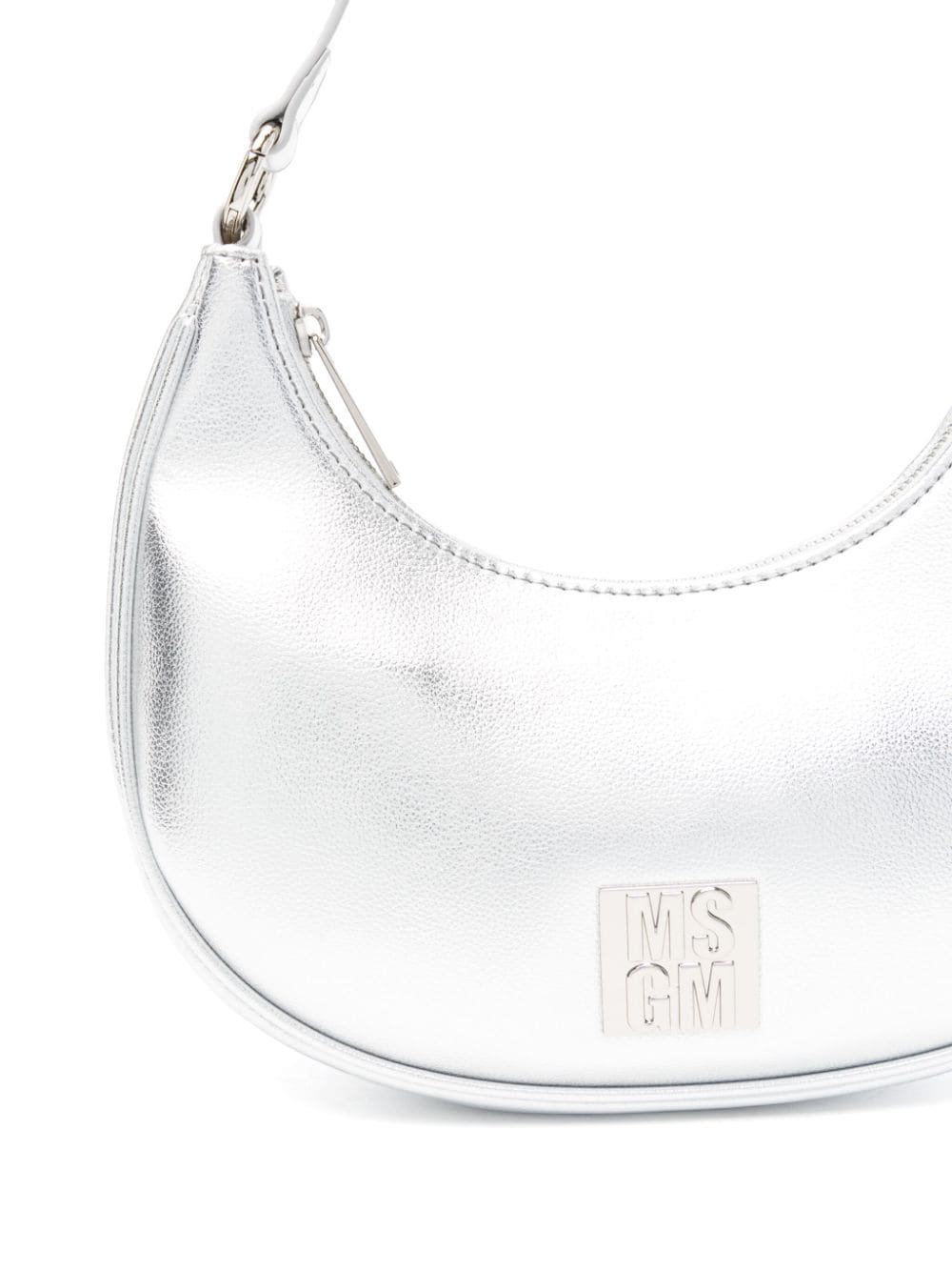 Borsa a spalla con effetto metallizzato per bambina MSGM Kids argento con effetto lamé - Rubino Kids