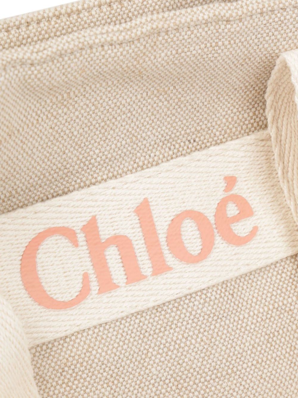 Borsa a spalla per bambina Chloé Kids beige con ricamo logo frontale - Rubino Kids