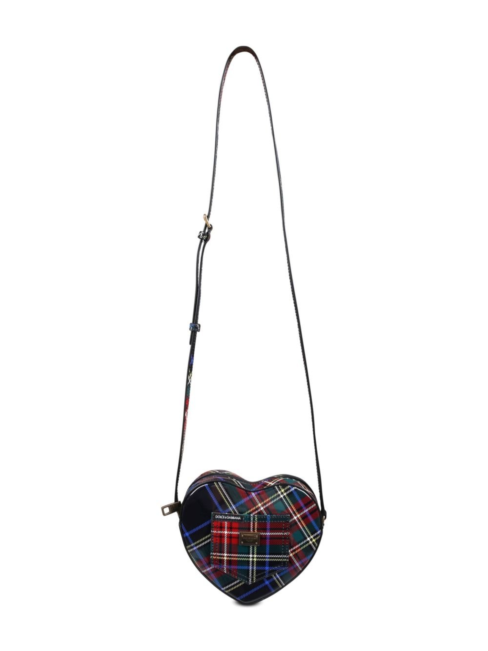 Borsa a spalla per bambina Dolce & Gabbana Kids con motivo a quadri tartan - Rubino Kids