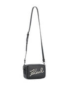 Borsa a spalla per bambina Karl Lagerfeld Kids nera con strass - Rubino Kids
