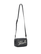 Borsa a spalla per bambina Karl Lagerfeld Kids nera con strass - Rubino Kids